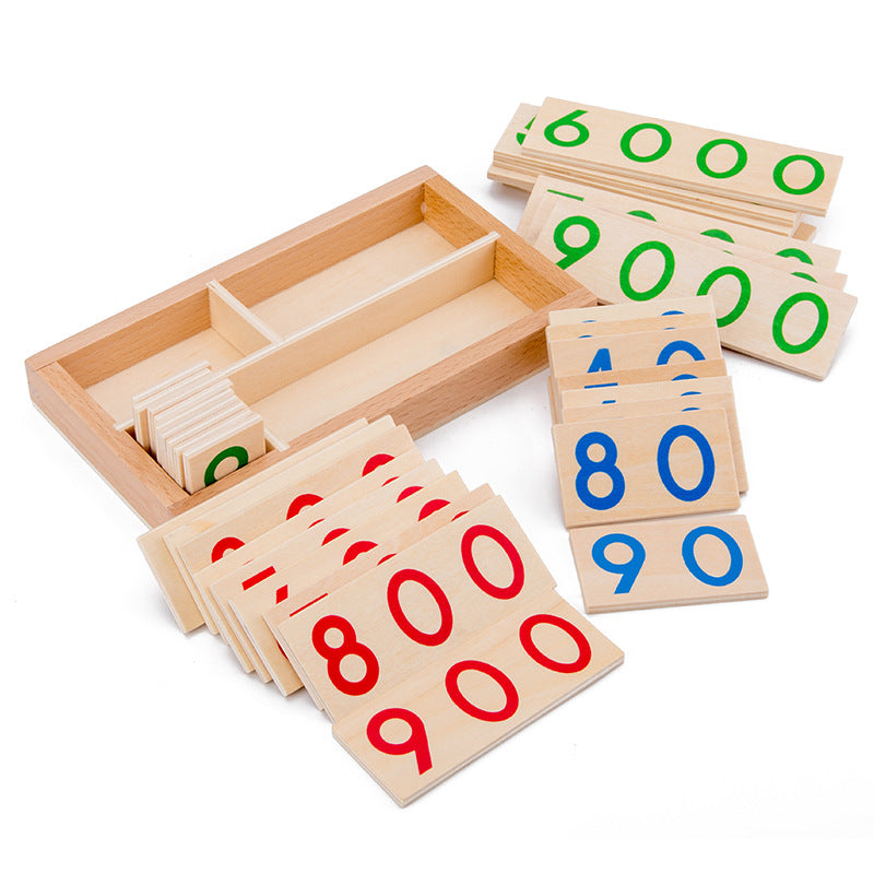 Montessori Kids Wooden Math Cards 1-9999