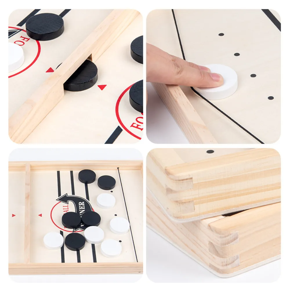 Interactive Tabletop Hockey Game with Quick Slingshot